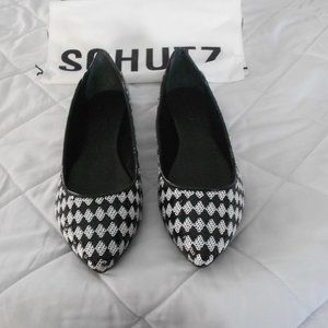 Schutz Patent Leather Sequined Flats